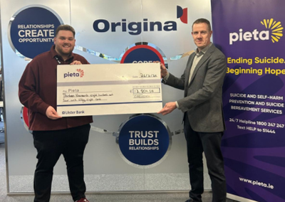 A massive thank you to Origina for their generous sponsorship of the “Back to Wesley Disco,” Fundraiser, which raised an incredible €13,408.58 for Pieta.